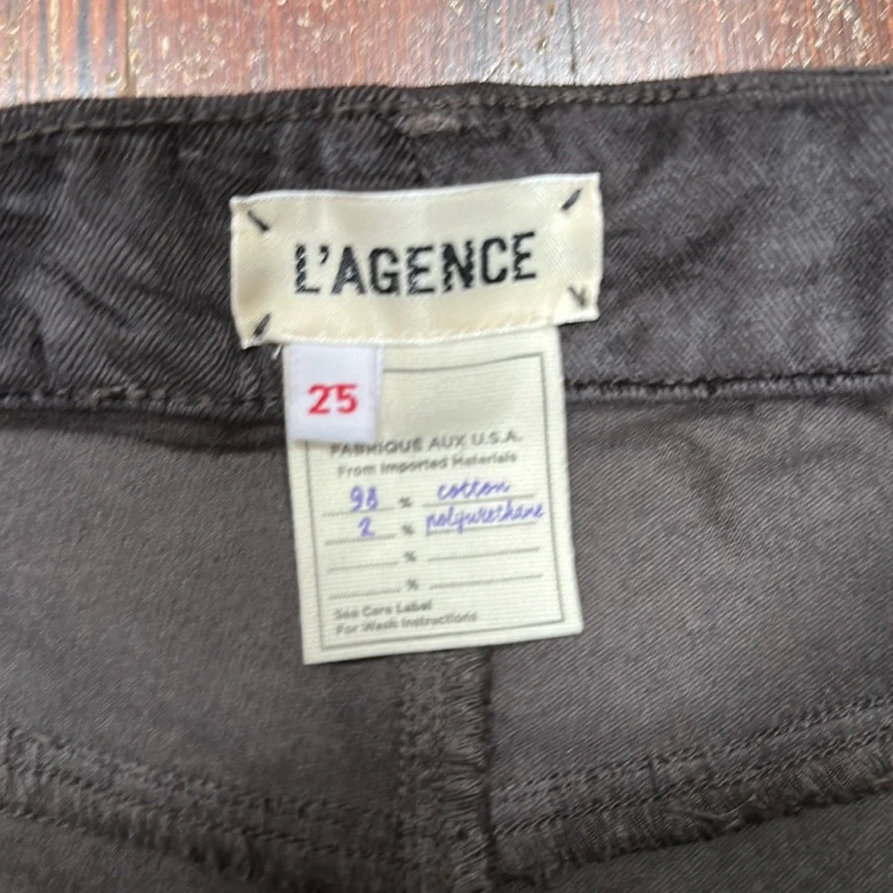 L’AGENCE Women’s Velvet Jeans Pants Size 25 Charcoal Gray Flare Bell Bottoms - Picture 3 of 4